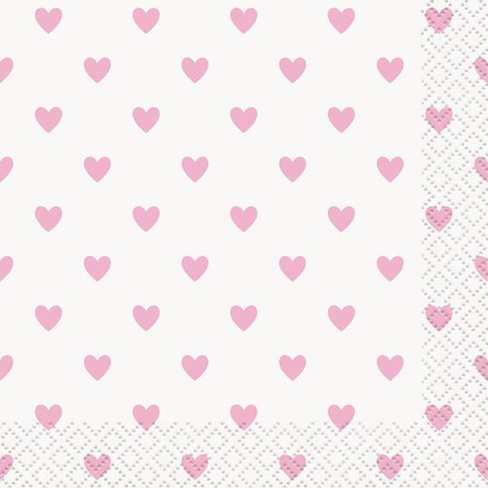 Pink Hearts Baby Shower Drink Napkins Pink Baby Shower Supplies Pink Hearts Baby Shower Drink Napkins Pink Baby Shower Supplies